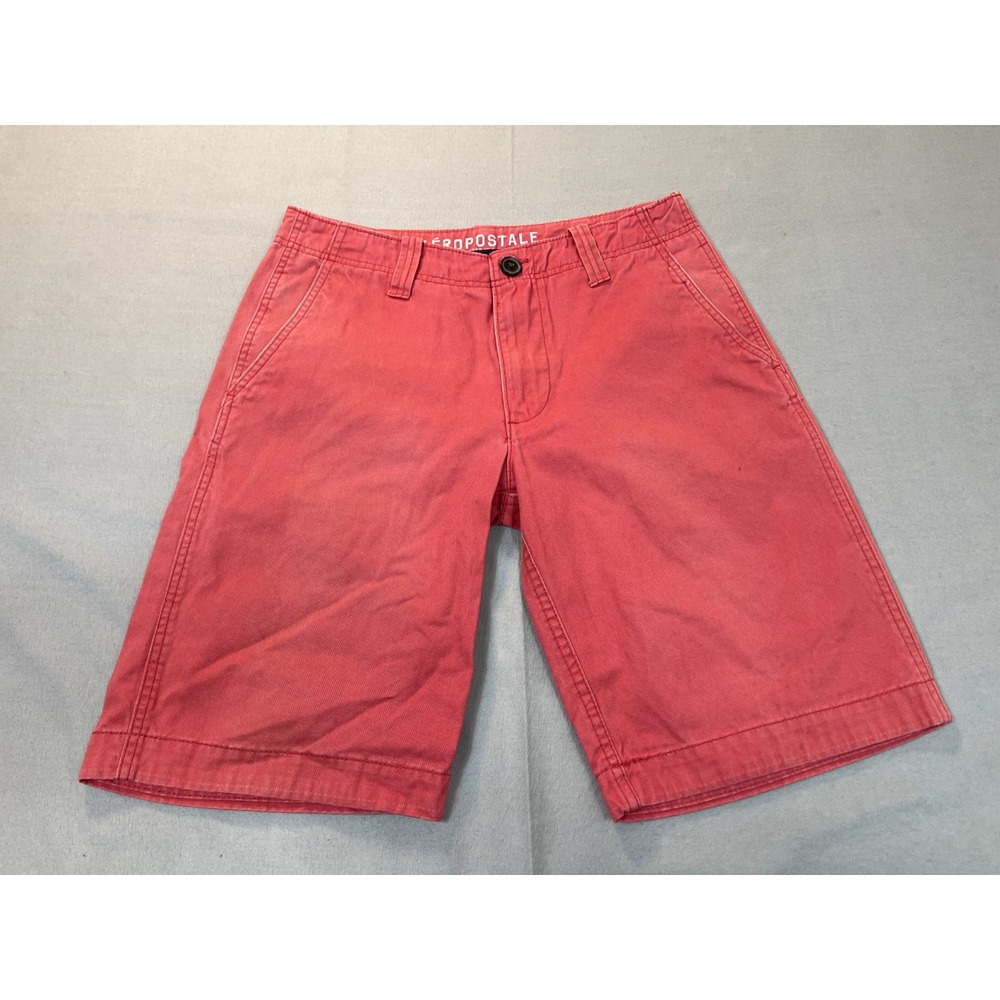 Aeropostale Chino Shorts 30 Mens NYC Pink Flat 10" Inseam Golf Casual